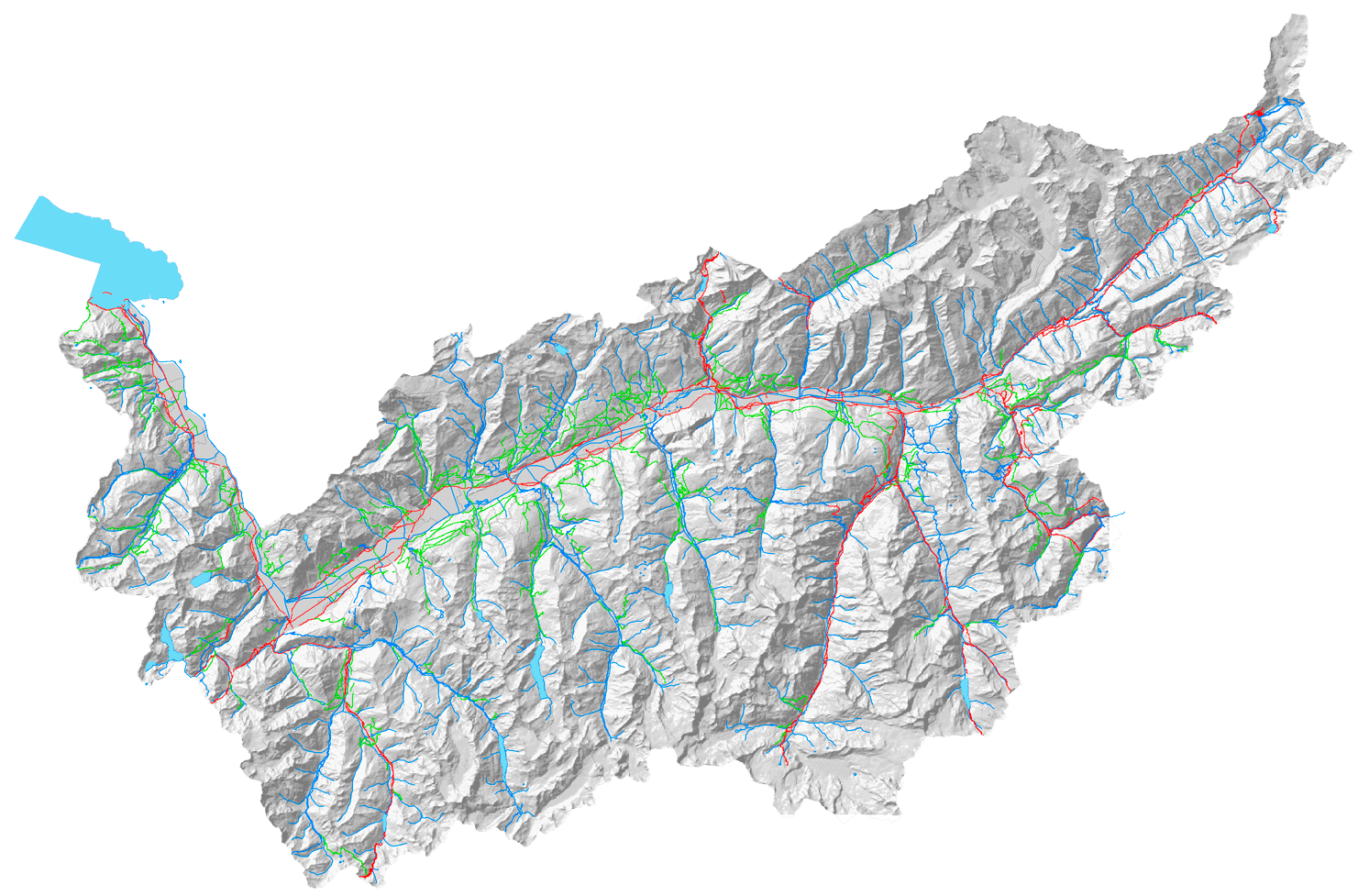 Carte des voies de communication historiques