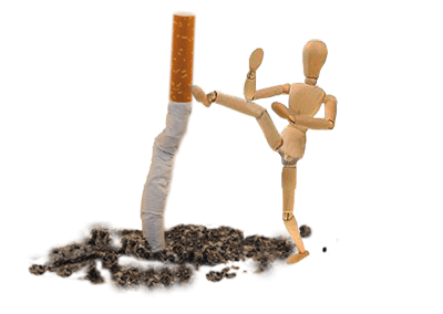 Mannequin karatéKa contre cigarette